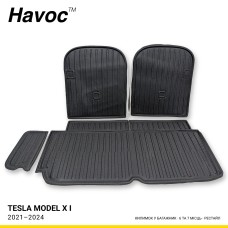 Килимок HAVOC 3D у багажник Tesla Model X I, рестайлінг 2021–2024, 6 та 7 місць
