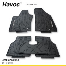 Оригінальні килимки Jeep Compass 2016–2025 з логотипом та кліпсами HAVOC