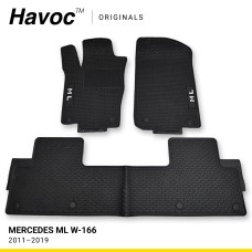 Оригінальні гумові килимки в салон Mercedes ML W-166 2011–2019 HAVOC, повний комплект