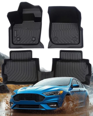 All-weather floor mats for Ford Fusion 2017–2020 HAVOC™ Maximum Coverage
