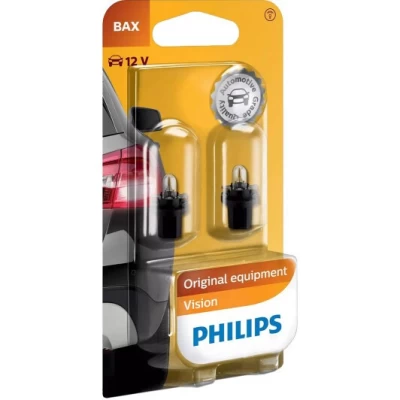 Żarówka samochodowa BAX Standard 12V 1.2W B8,5d/2 (opakowanie blistrowe 2 szt.) Żarówka samochodowa BAX Standard 12V 1.2W B8,5d/2 (opakowanie blistrowe 2 szt.)