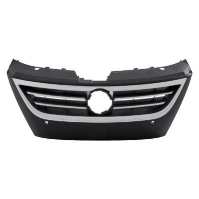 Atrapa chłodnicy Volkswagen Passat CC 2008-2012, tworzywo sztuczne, Jasnoszary, z otworem na czujnik parkowania, AVTM, 187420991