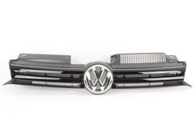 Atrapa chłodnicy Volkswagen Golf 6 2009-2012, czarna, z chromowaną listwą, otwarta, AVTM, 187411995