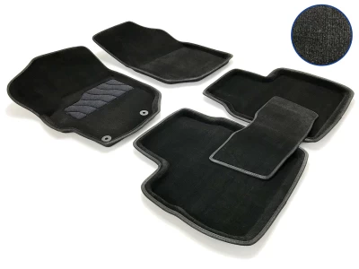 Dywaniki tekstylne do Peugeot 301/Citroen C-Elysee 2013-, czarne, 5 szt., Seintex, 84974