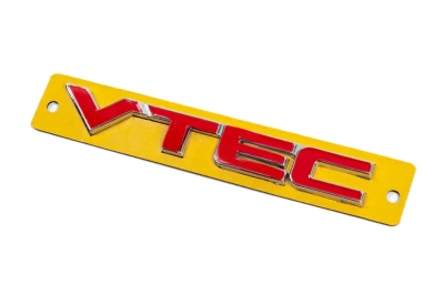 Шильдик (напис) "VTEC", червоний із хромом, 110х15 мм, AVTM, 6457236D