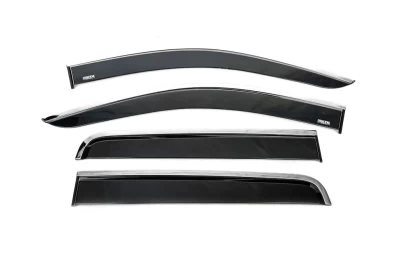 Owiewki szyb do (z chromowaną listwą) Nissan Navara/NP300/Mercedes X class 2016- 4 szt. Niken 047ns140201