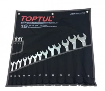 Zestaw kluczy płasko-oczkowych, 16 szt. 7-32 "Hi-Performance" TOPTUL GPAX1601