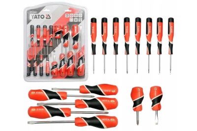 Zestaw wkrętaków, 15 szt.: płaskie SL15 SL2 SL6 SL6 SL6, krzyżakowe PH00 PH0 PH1PH2 PH2 TORX T5 T6 T7 T8 Yato YT-25981