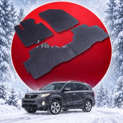 Oryginalne gumowe dywaniki do Kia Sorento od 2012 do 2015 HAVOC, pełny zestaw