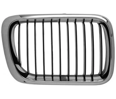 Prawa atrapa chłodnicy BMW 3-Series E36 1996-1999, chromowana, czarne żebra, AVTM, 180060998