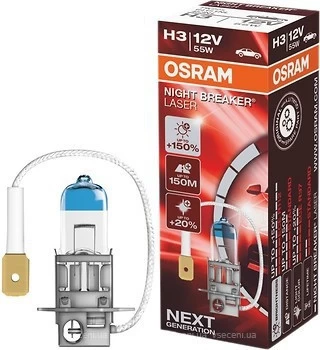 Żarówka samochodowa H3 Night Breaker Laser+150% 12V 55W PK22s (1 szt.)