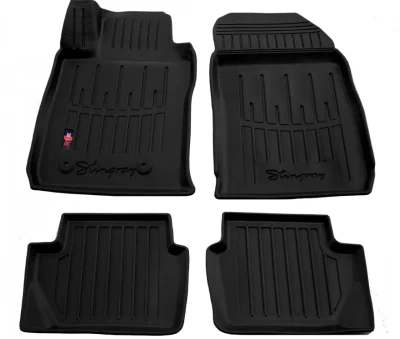 Polyurethane floor mats for Ford Fiesta Mk7 2010-2017, USA, with raised edges, 4 pcs, Stingray, 5007044