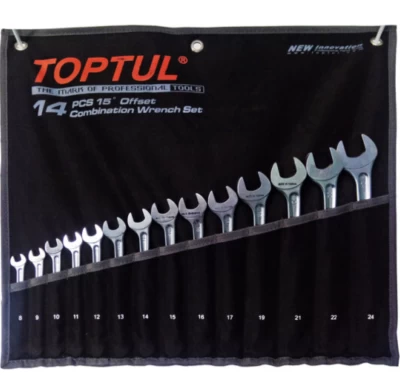 Zestaw kluczy płasko-oczkowych, 14 szt. 8-24 "Hi-Performance" TOPTUL GPAX1402