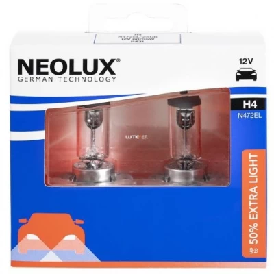 Żarówka samochodowa H4 Extra Light 12V 60/55W P43t (zestaw 2 szt.)