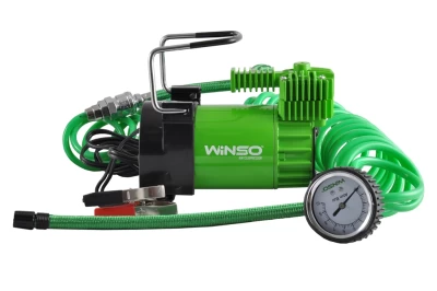 Kompresor 10 atm, 40 L/min, 200 W, zaciski, przewód 3 m, wąż 5.7 m, zawór upustowy Winso 126000