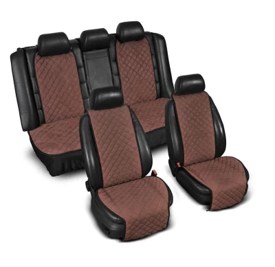 Seat overlays wide (set) without logo, brown AVTM ALC0055