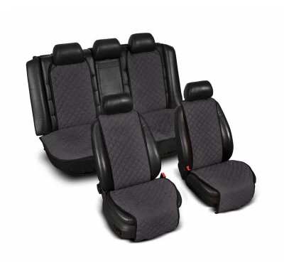 Seat overlays wide (set) without logo, dark grey AVTM ALC0043