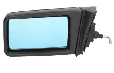 Lewe lusterko zewnętrzne Mercedes-Benz E-Class 190/W124 1982-1998, zespół, regulacja ręczna, niebieskie szkło, AVTM, 1248100121, 186164542