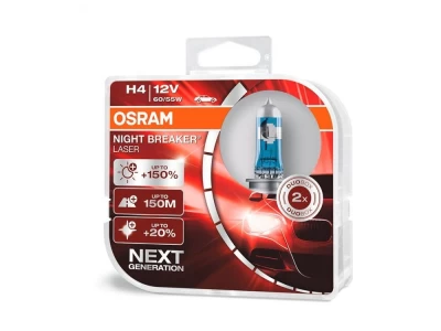 Żarówka samochodowa H4 Night Breaker Laser+150% 12V 60/55W P43t (zestaw 2 szt.)
