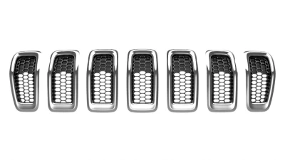 Atrapa chłodnicy Jeep Cherokee 2013-2018, w maska, chromowana wersja, zestaw 7 szt., AVTM, 183805990