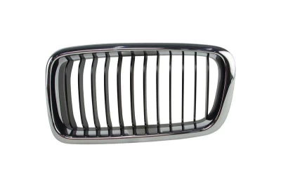 Lewa atrapa chłodnicy BMW 7-Series E38 1994-2002, 730/740, chromowana, czarne żebra, AVTM, 180075993 Lewa atrapa chłodnicy BMW 7-Series E38 1994-2002, 730/740, chromowana, czarne żebra, AVTM, 180075993
