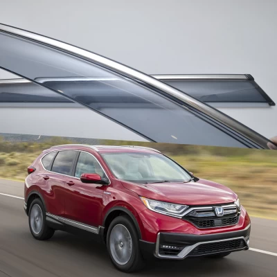 Owiewki szyb do Honda CRV 2017–2023 HAVOC — z chromowaną listwą