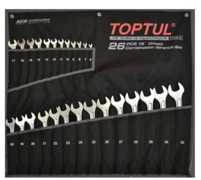 Zestaw kluczy płasko-oczkowych, 26 szt. 6-32 "Hi-Performance" TOPTUL GPAX2601