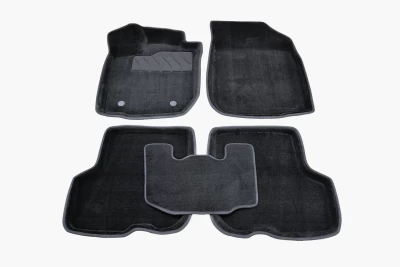 Dywaniki tekstylne do Renault Logan 2 2013-2019, czarne, 5 szt., Seintex, 88364