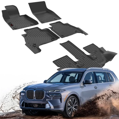 All-weather floor mats for BMW X7 G07 6-Passenger 2019–2025 HAVOC™ Maximum Coverage