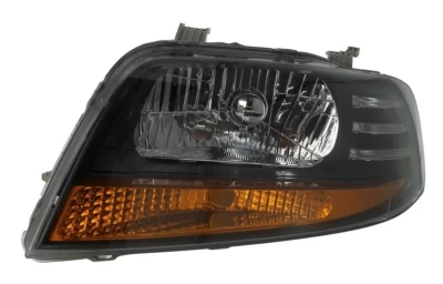 Reflektor przedni lewy Chevrolet Aveo HB 2005-2006, H4, regulacja elektryczna, ciemna ramka, z silnikiem, Depo, 222-1112L-LEMN2