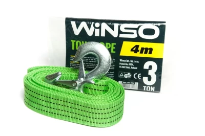 Płaski pas holowniczy z metalowymi hakami 3 t 4 m w torbie Winso 133400
