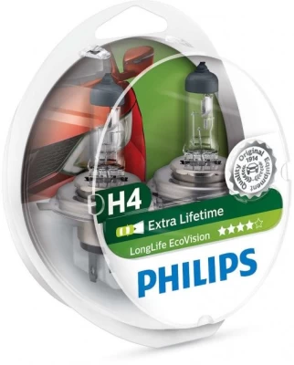 Żarówka samochodowa H4 LongLife EcoVision 12V 60/55W P43t-38 (zestaw 2 szt.) Żarówka samochodowa H4 LongLife EcoVision 12V 60/55W P43t-38 (zestaw 2 szt.)
