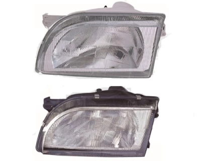 Reflektor przedni Ford Transit 1992-2000 prawy, regulacja ręczna, bez żarówek, szkło klosz, szary obudowa (H4/W5W) Depo 431-1136R-LD-E