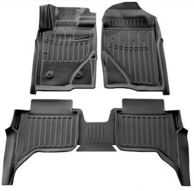 Polyurethane floor mats for Ford Ranger P703 2022-, with raised edges, 5 pcs, Stingray, 5007245