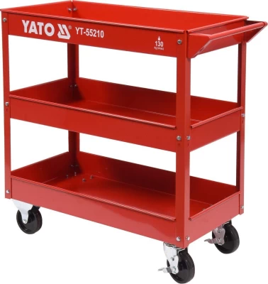 Wózek narzędziowy, trzy otwarte półki, obciążenie 130 kg (rozmiar 795X790X370 mm) Yato YT-55210
