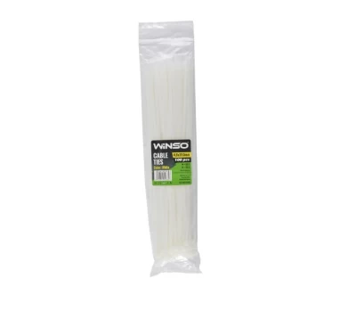 Białe opaski kablowe z tworzywa sztucznego 4,8x350 mm (100 szt./opakowanie) Winso 148350