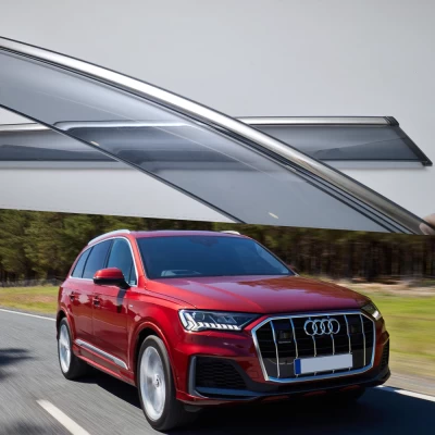 Owiewki szyb do Audi Q7 2015–2022 HAVOC — z chromowaną listwą