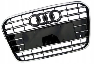 Radiator grille Audi A6 C7 2011-2014, without opening for sensors, black gloss, AVTM, 181214990