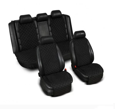Seat overlays wide (set) without logo, black AVTM ALC0039