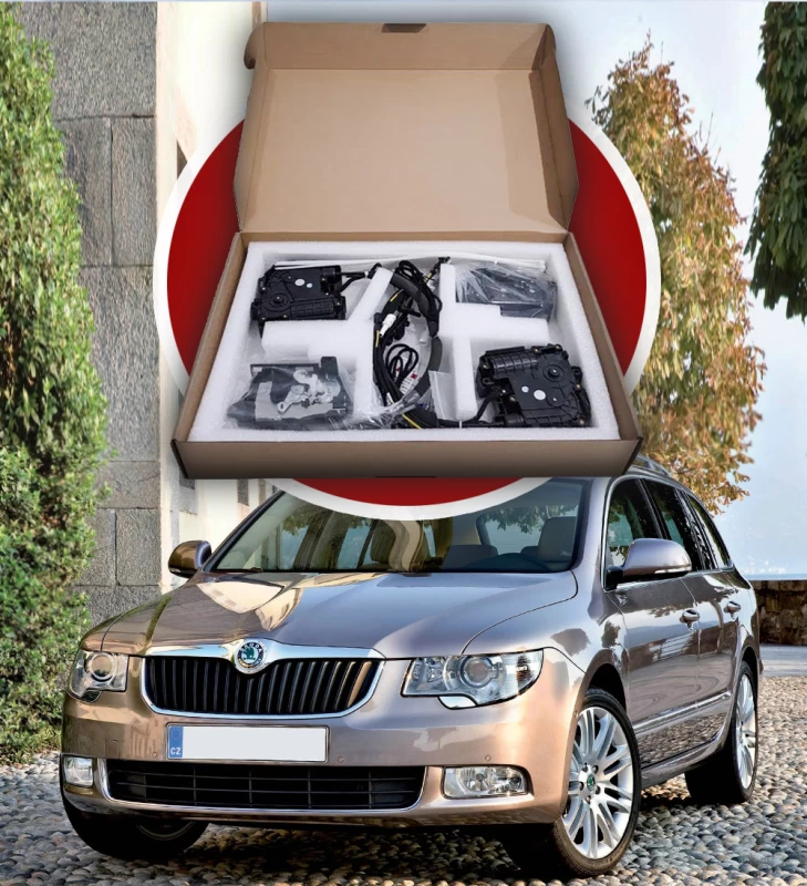 Zestaw domykania drzwi do Skoda Superb 2008–2015, 4 szt.