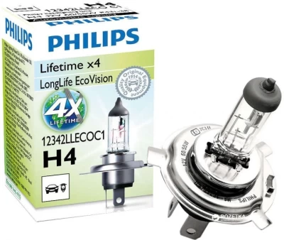 Żarówka samochodowa H4 LongLife EcoVision 12V 60/55W P43t-38 (opakowanie blistrowe 1 szt.) Żarówka samochodowa H4 LongLife EcoVision 12V 60/55W P43t-38 (opakowanie blistrowe 1 szt.)