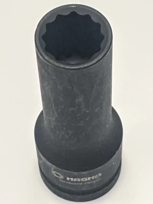 Długa nasadka udarowa 3/4", 12-kątna, 19 mm, do zacisków hamulcowych samochodów ciężarowych MG50476-19 MAGMA