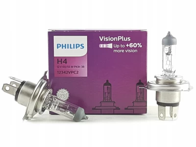 Żarówka samochodowa H4 Vision Plus+60% 12V 60/55W P43t-38 (zestaw 2 szt.) Żarówka samochodowa H4 Vision Plus+60% 12V 60/55W P43t-38 (zestaw 2 szt.)