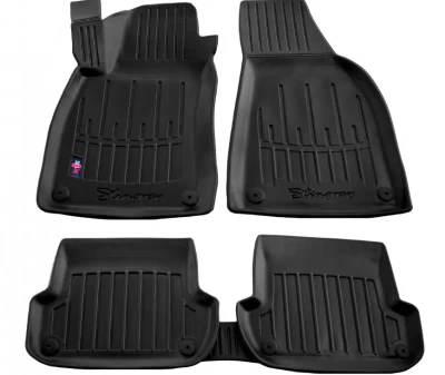 Polyurethane floor mats for Audi A4 B6 2000-2004/Audi A4 B7 2004-2008, with raised edges, 5 pcs, Stingray, 5030015