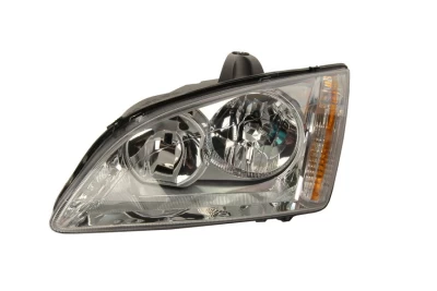 Reflektor przedni lewy Ford Focus 2 2004-2007, H7/H1, regulacja elektryczna, srebrny ramka, Depo, 431-1169L-LDEM1