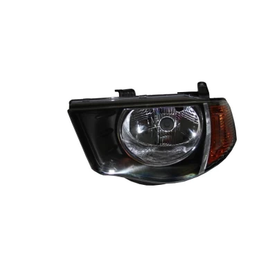 Reflektor przedni Mitsubishi L200 2006-2015, lewy H4, z pomarańczowym kierunkowskazem, regulacja elektryczna, Depo, 214-1180L-LD-EM