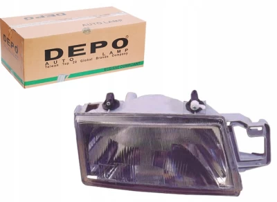 Reflektor przedni lewy Fiat Tempra 1990-1997, regulacja ręczna, bez żarówek (H4/W5W), Depo, 6611108LLDE