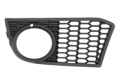 Left bumper grille BMW 5-Series F10 2010-2016, with fog light opening, sealed, black, AVTM, 51117906197, 0067 9931