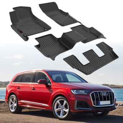 All-weather floor mats for Audi Q7 2015–2025 HAVOC™ Maximum Coverage