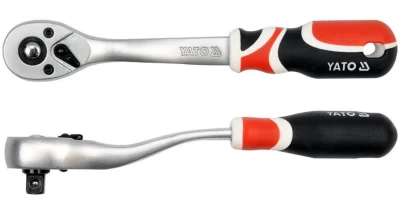 Grzechotka 3/8, rękojeść z tworzywa sztucznego, wygięta, długość 200 mm, 72 zęby Yato YT-0731
